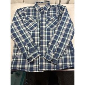 Jack South Men's Black Flannel Plaid Sherpa Lined Shirt/Jacket Size Large